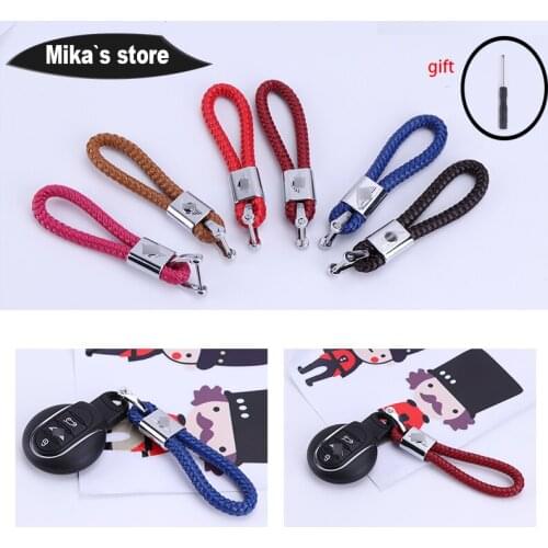 Auto Braided Leather Strap Keychain +Screwdriver Car Key Chain Ring For MINI COOPER F60 F56 F55 R60 R56 Countryman Car-styling