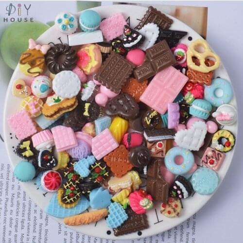 30Pcs Mixed Style Dessert Flatback Planar Resin DIY Craft Supplies Kids BB Hair Accessories Resin Accessories Jewelry Material
