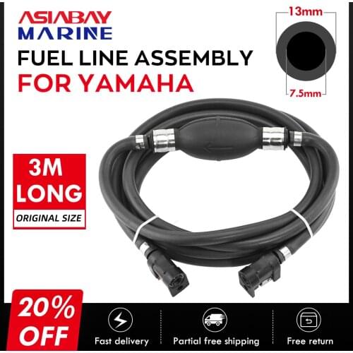 For Yamaha Outboard 3m Fuel Line Assembly 5/16 Inch 8mm Gas Hose Connector Primer Bulb Motor Boat Pipe Marine Engine Part