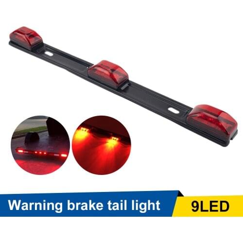 Clearance LED Light Bar 12V 9LED Stainless Steel ID Marker Side Lights Red 3-Light LED Identification Lights for Truck Trailer
