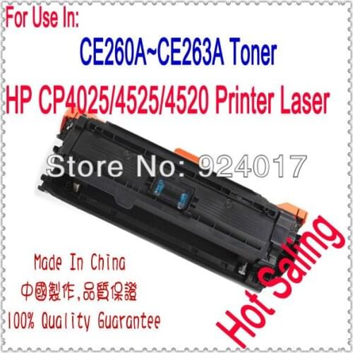 Toner Cartridge For HP Color Laserjet CP4025 CP4525 Printer Laser,For HP 647A CE260A CE261A CE262A CE263A Toner For HP Printer