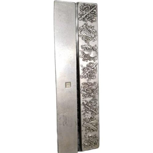 China old Silver plating Carved Paperweight A pair