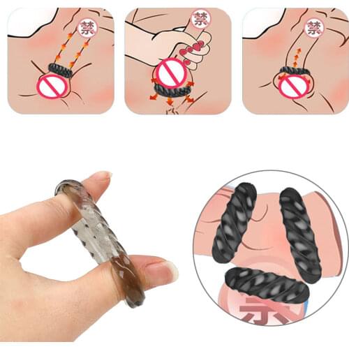 3Pcs Penis Erection Ring Delay Ejaculation Silicone Cock Rings Penis Enlargement Lock Ejaculation Sex Toys For Men Couples