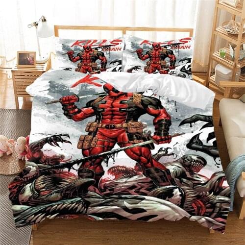 Disney Deadpool Bedding Set Duvet Cover Pillowcase Home Textile Adult Children Gift Queen King Size Bedding Set (NO Sheet)