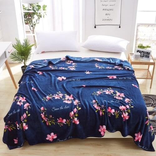 Coral Fleece Blanket Star Flamingos Floral Print Queen King Double Bed Cover Plaid Children Warm Winter Blankets deken bedspread