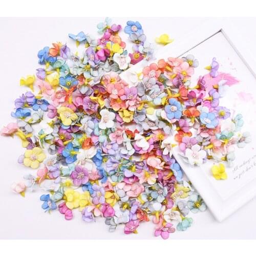 50/100Pc 1.5cm Silk Flower Daisy Flower Head Handmade Garland Headdress DIY Artificial Flower Wall Crown Home Wedding Decoration