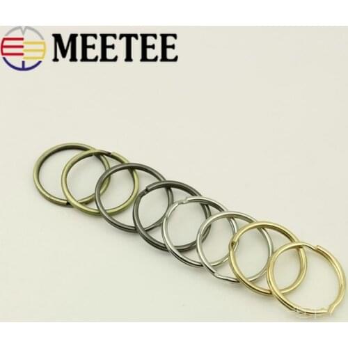 Meetee 10/20pcs ID25mm Metal O Key Ring Round Line Keychain Pendant O Ring Hang Buckle DIY Bag Hardware Accessories Hook Clasp