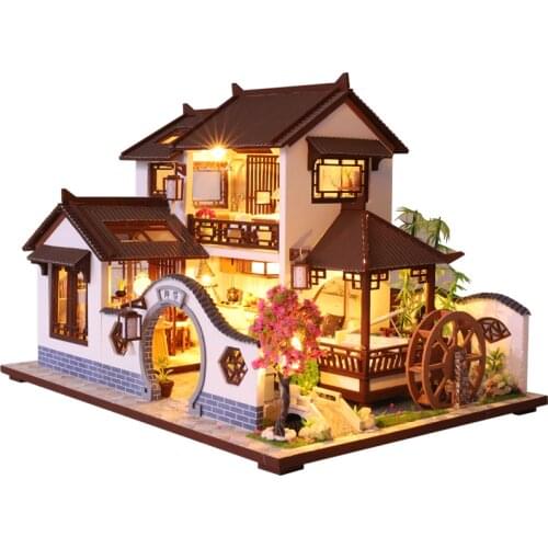 Kids Toys Doll House Furniture Assemble Wooden Miniature Dollhouse Diy Dollhouse Puzzle Educational Toys For Children