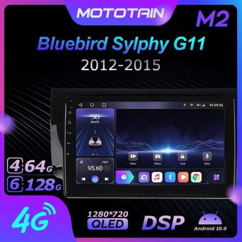 Mototain 6G+128G Android 10.0 Car Multimedia Radio Player for Nissan Bluebird Sylphy G11 2012 -2015 video Head Unit 4G LTE SPDIF