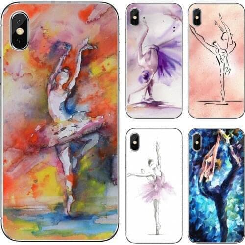 For Huawei P30 P40 P20 P7 P8 P9 P10 Lite Plus Pro 2015 2016 2017 Mini ballet-dancer-watercolor-painting Soft Skin Cover