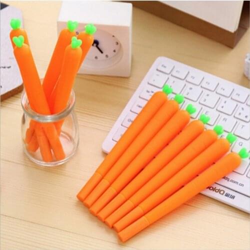 Korean Style New Cute Cartoon Creative Love Carrot Students Black Neutral Pen Office Signature Pen Stationery Gift for Child