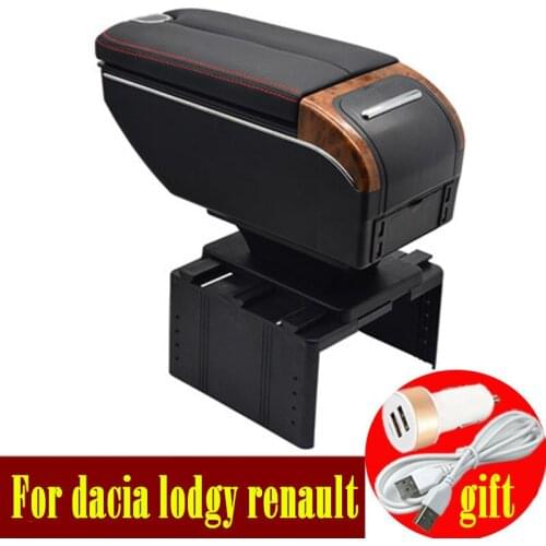 For renault dacia lodgy armrest box Double doors open 7USB Centre Console Storage Box Arm Rest