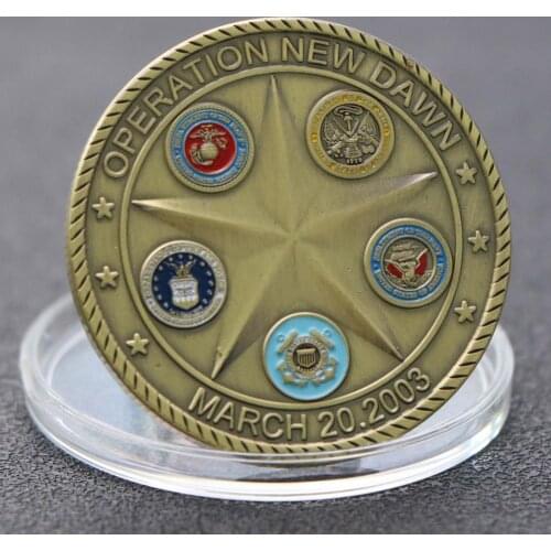 Army Fan Gifts Brown Plated United States Operation New Dawn Commemorative Coins Collectibles For Business Gifts