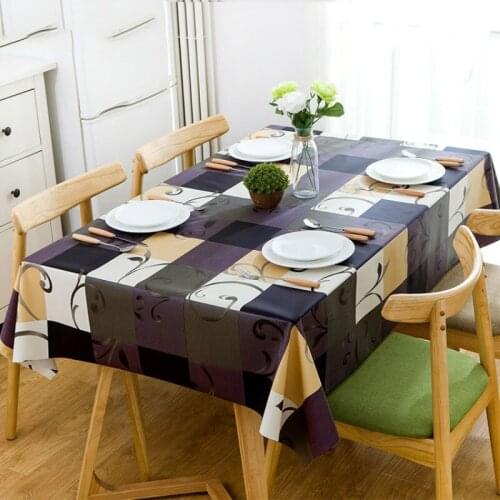 Simple black White Plaid Waterproof PVC Plastic Tablecloth For Table Tea Table Oilproof Fabric Retangle Hotel Decor Table Cover