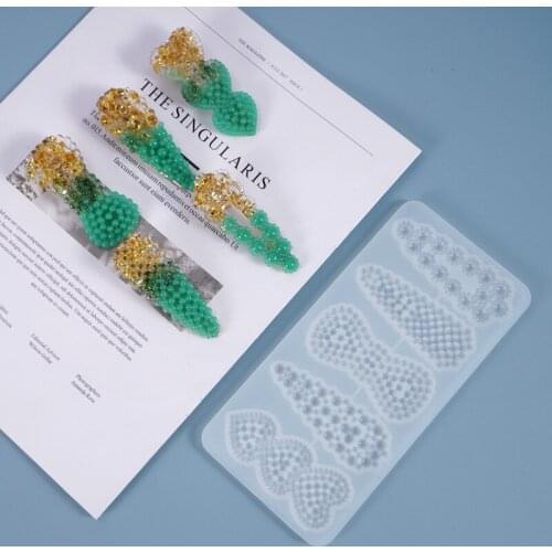 Various Design Diy Crystal Epoxy Molds, Homemade Personalized Hairpin Hair Accessories Silicone Mold Wholesale