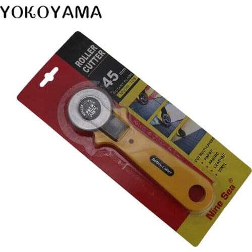 YOKOYAMA 45mm Cloth Roller Wheel Round Knife Rotary Cutter Patchwork Leather Paper Fabric Cutter DIY Sewing Parts Cutting Tool