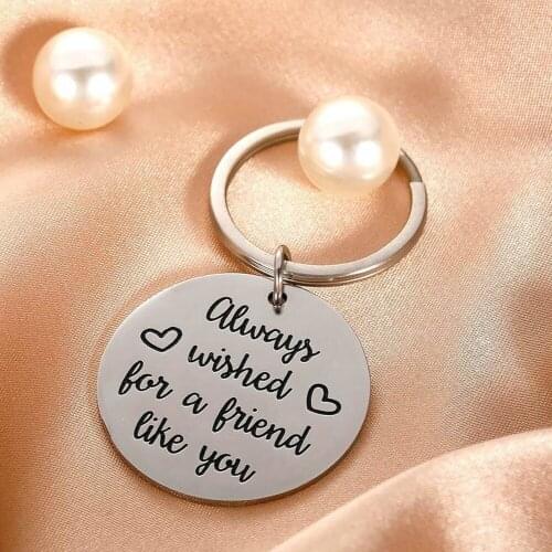 Luxury Keychain Birthday Gifts for Best Friends Women Girls Always Wished for A Friend Like You Friendship Keyring