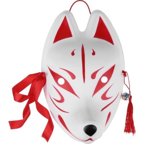 Hand-painted Fox Mask Japanese Mask Cat Mask Masquerade Festival Half Face Rabbit/Full Face Fox Mask Party Show Ball Costume