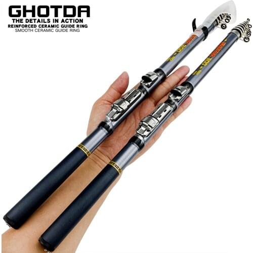 GHOTDA 1.5/1.8/2.1/2.4/2.7/3.0M High Carbon Travel Ultra Light Spinning Mini Telescopic Fishing Rod