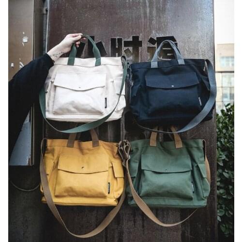 Unisex japanese style ins hot canvas fashion high-capacity Hand sail bag one Shoulder Messenger Bag