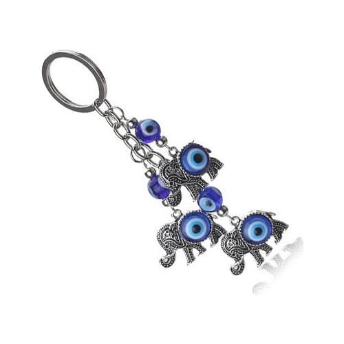1pcs/lot woman man alloy blue eyes elephant keychain unisex casual blue elephant key ring valentines day gift