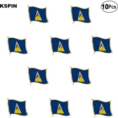 Saint Lucia Flag Lapel Pin Flag badge Brooch Pins Badges 10Pcs a Lot