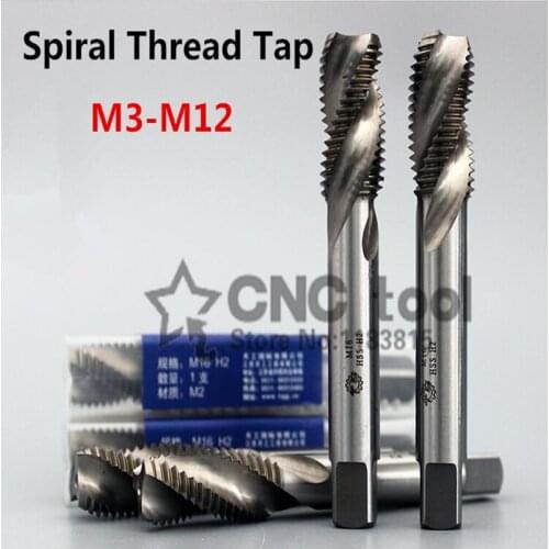 10PCS M3/M4/M5/M6/M8/M8*1/M10/M10*1/M12*1/M12*1.5 High speed steel machine taps spiral groove machine tap,Spiral Thread Tap