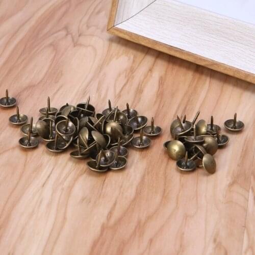 100PC Antique Brass Bronze Upholstery Nail Jewelry Gift Wine Case Box Sofa Decor N58A