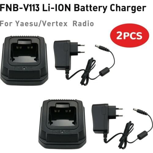 2Pcs Walkie Talkie Li-ion Battery Desktop Charger for Yaesu/Vertex Standard Radios VX-450 VX-459 VX-451 VX-454