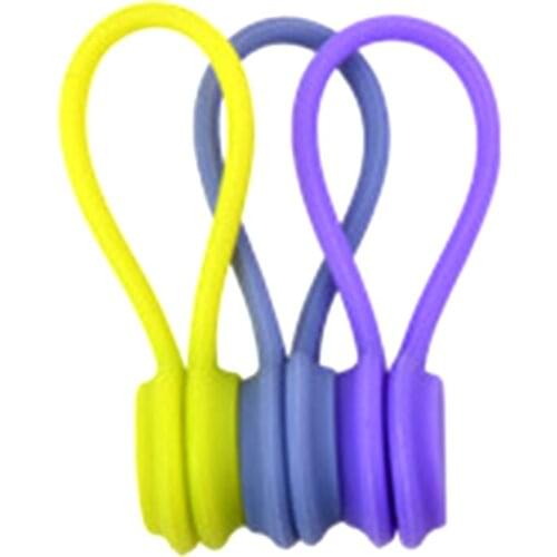 3PCS Soft Silicone Magnetic Cable Winder Organizer Cord Earphone Storage Holder Clips Cable Winder For Earphone For Data Cable