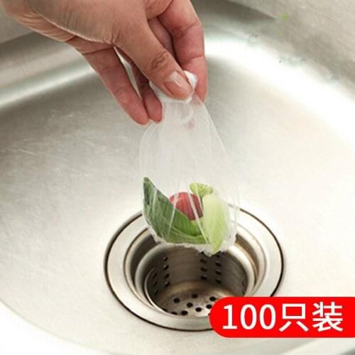 30/100Pcs Kitchen Bathroom Sink Strainer Bag Shower Sink Hair Rubbish Storage Mesh Bag Sewer Water Filter Disposable Gadgets