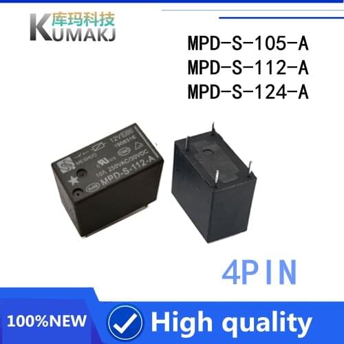 5PCS/LOT 100%Original New Relay MPD-S-105-A MPD-S-112-A MPD-S-124-A MPD S 112 A 5V 9V 12V 24V 48V 5A/10A 4PIN
