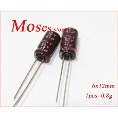 50v 47uf 100% Original new NCC KY Series Electrolytic Capacitor Capacitance Radial 6x12mm (10pcs)