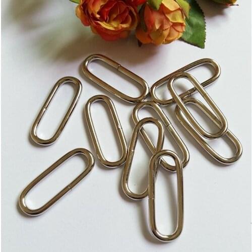 5Pcs Oval Ring 38mm (1-1/2") Rough 3.5 mm No Welded D webbing Belt buckles Unwelded Nickel Plated buckle