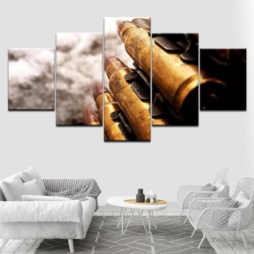 Army bullet 5 Piece HD Wallpapers Art Canvas Print modern Poster Modular art painting for Living Room Home Decor