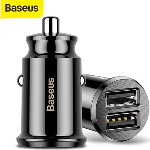 Baseus 3.1A Car Charger Mini Fast Charging In Car Dual USB Car Phone Charger Adapter in Car For Mobile Phone Tablet GPS Function