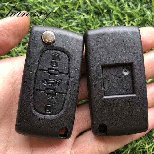 3 Buttons Car key Case Fob For PEUGEOT 407 308 406 408 607 307 partner Flip Folding key shell Cover CE0523/CE0536 HU83/VA2 blade