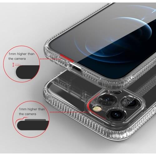 For iPhone 11 12 Pro Max X XS 7 8 Phone Case Luxury Shockproof Hybrid Armor Soft Bumper Acrylic Clear Transparent Slim Cover