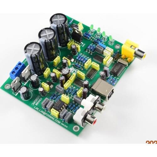 CS4398 DAC Board with USB Optical Fiber 24/192K Decoder Board AC15V 32K-192K/24BIT Finished Board