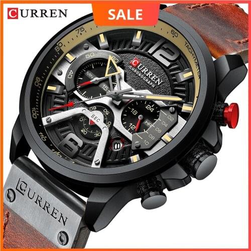 CURREN Watch Men Brand Luxury Watch Men Fashion Casual Leather Watches with Calendar for Men Black Male Clock Relogio Masculino
