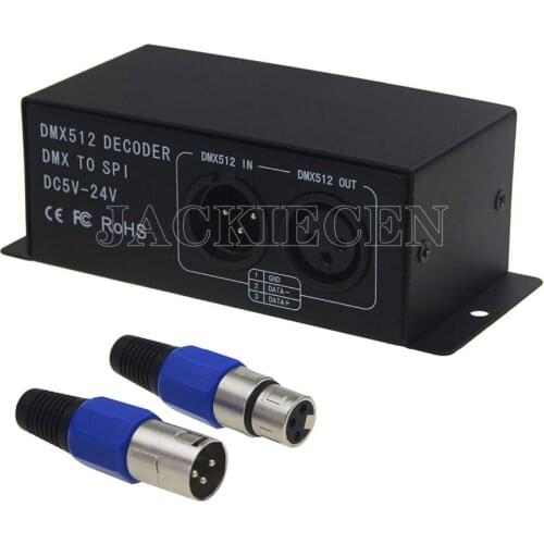 DMX to SPI Decoder Controller for WS2812B WS2811 WS2812 SK6812 WS2801 WS2813 1903 6803 1809 LED Pixels Light Strip DC5V~24V ST26