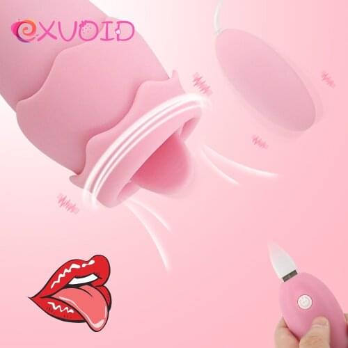 EXVOID Tongue Oral Licking USB Charging Adult Products Tongue Vibrator Dual Egg Vibartor Sex Toys for Women Clitoris Stimulate