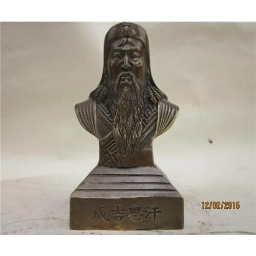 Gen Gi Khan Kublai Khan yuan Taizu light copper bronze bust ornaments giftsroomcraft Art Statue Home decoration