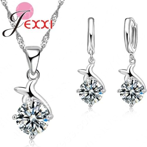 Cute Dolphin High Quality Necklace Earring Jewelry Set For Women Engagement Banquet Crystal