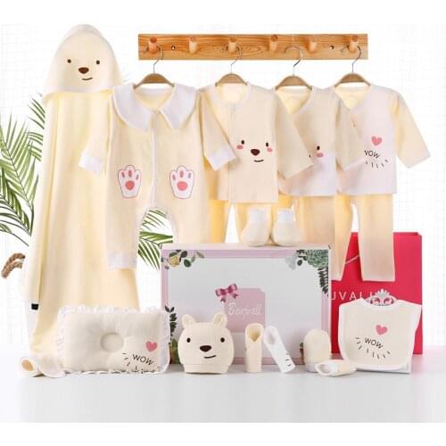Newborn clothes kit for baby gift box 18pcs autumn winter underwear newborn warm clothes cotton suit baby supplies gift box