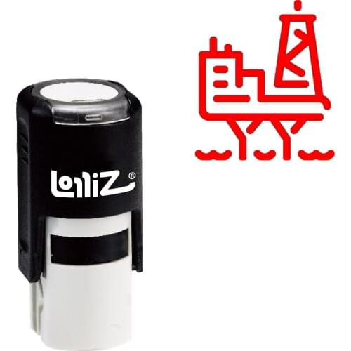 LolliZ Oil Rig Self-Inking Rubber Stamp - Modern Symbol Series
