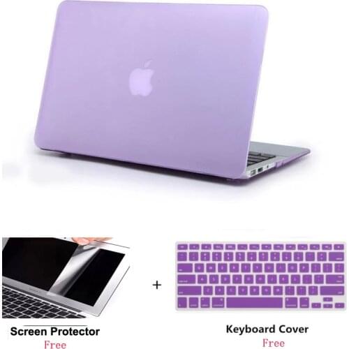 Matte Laptop Case+Screen Protector (Gift)+Keyboard Cover (Gift) For Apple Macbook Pro Retina Air Touch Bar 11 12 13 15 inch