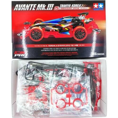 Tamiya AVANTE MK3 92422 Korea 25th Anniversary Special Limited ( Red MS Chassis Car) 1/32 Scale Mini 4WD Car Model