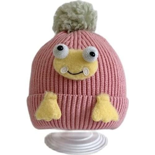 Fashion Knitted Baby Hats For Boys and Girls Autumn Winter Warm Girls Toddler Woolen Hats Outdoor Cartoon Children Ear Caps