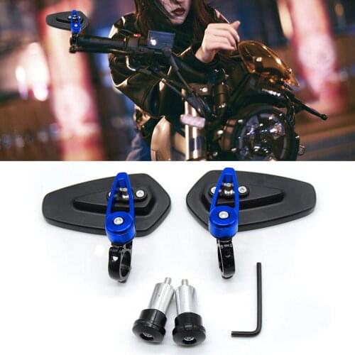 Motorcycle Aluminum Rearview Side Mirrors Universal Convex Lens Surface Handlebar Bar End Rear Mirror For Moto Racing Accessory